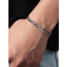 Nkie Jewels Gümüş Renk Şavin Kuşgözü Unisex Erkek Çelik Bileklik -  3010