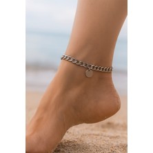 Nkie Jewels Gümüş Renk Kalın Cadena Pul Çelik Halhal - 3454