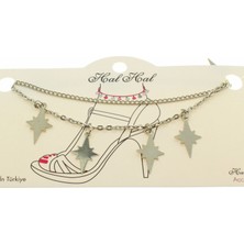 Nkie Jewels Gümüş Renk Uzatma  ve Kesme Kutup Yıldızı Zincir Halhal - 1911