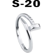 Nkie Jewels Kartier Model Çivi Yüzük Unisex Model - 2168 20 Gümüş