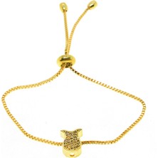 Nkie Jewels Altın Renk Lale  Model Asansör Zirkon Bileklik - 2015