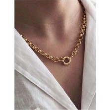 Nkie Jewels Altın Renk Kadın Gemici Zincirde Dümen Figürlü Yeni Sezon Kolye - 2411