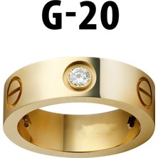 Nkie Jewels Kartier Taşlı Yüzük Gold Renk 20 Numara