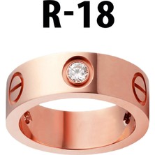 Nkie Jewels Kartier Taşlı Yüzük Rose Renk 18 Numara