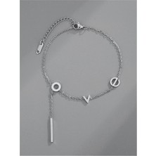 Nkie Jewels Gümüş Renk Love Kolye 946