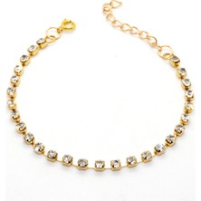Nkie Jewels Altın Renk Tek Sıra Taş Şerit Bileklik  861