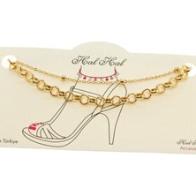 Nkie Jewels Altın Renk Top  ve Doc Zincir Halhal - 1901