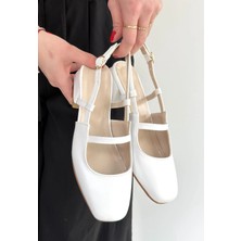 Liva Beyaz Cilt Topuklu Ayakkabı