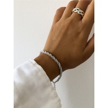 Nkie Jewels Gümüş Renk Burgu Unisex Çelik Bileklik - 3355