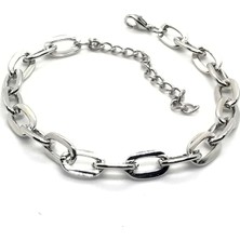 Nkie Jewels Gümüş Kaplama Ezme Zincir  Bileklik