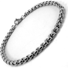 Nkie Jewels Gümüş Renk Iç Içe Geçmeli Arnavut Asansör Unisex Erkek Çelik Bileklik -  2804