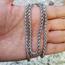 Nkie Jewels Gümüş Renk Chavin Angelus Lufigo Unisex Erkek Çelik Zincir Kolye 55 cm Çelik Kolye  - 2673