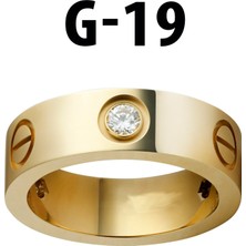 Nkie Jewels Kartier Taşlı Yüzük Gold Renk 19 Numara