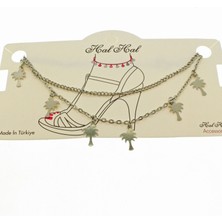 Nkie Jewels Gümüş  Renk Uzatma ve Kesme Palmiye Zincir Halhal - 1902