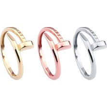 Nkie Jewels Kartier Model  3 Renk Kombin Çivi Yüzük Unisex Model - 2274 20