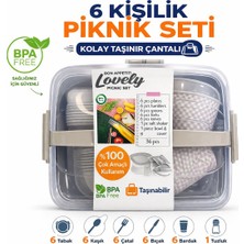 Lovely Piknik Seti 6 Kişilik 32 Parça Krem