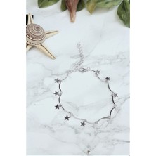 Nkie Jewels Gümş Kaplama Yıldız Motifli Halhal