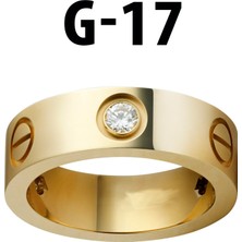 Nkie Jewels Kartier Taşlı Yüzük Gold Renk 17 Numara
