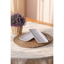 Keramika Beyaz Pergamon Kayık Tabak 26 cm 2 Adet 006