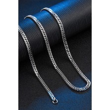 Nkie Jewels Gümüş Renk Sık Zincir Model  Unisex Çelik Kolye- 2671