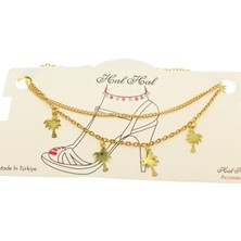 Nkie Jewels Altın Renk Uzatma ve Kesme Palmiye Zincir Halhal - 1899