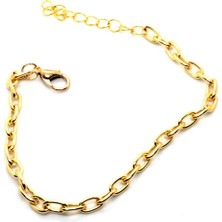 Nkie Jewels Altın Renk Ince Dikdörtgen Unisex Bileklik 860