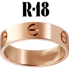 Nkie Jewels Kartier Düz Yüzük Rose Renk 18 Numara