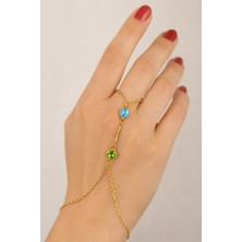 Nkie Jewels Altın Renk Yuvarlak Zirkon Taş Çelik Şahmeran - 3870