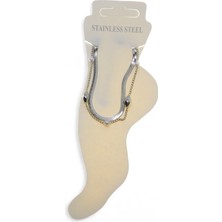 Nkie Jewels Gümüş Renk Italyan Kesme Silindir Inci Çelik Halhal - 3460