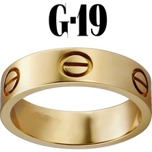 Nkie Jewels Kartier Düz Yüzük Gold Renk 19 Numara