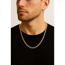Nkie Jewels Altın Renk Cuban Ince Paslanmaz Çelik Unisex Erkek Zincir Kolye 55 Cm. Çelik Kolye - 3336