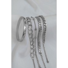 Nkie Jewels Gümüş Kaplama Kadın Lüks Trend Kartier Kombin Bileklik - 2909