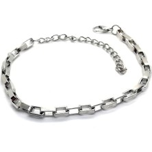 Nkie Jewels Gümüş Kaplama Küp Zincir Bileklik