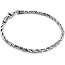 Nkie Jewels Ince Burgulu Erkek Alaşım Bileklik  Gümüş Renk