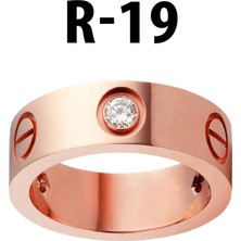 Nkie Jewels Kartier Taşlı Yüzük Rose Renk 19 Numara