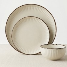 Jumbo Horeca Efes 3 Parça Kahvaltı & Sunum Seti – Kase & Servis & Yemek Tabağı | Şık ve Dayanıklı Porselen