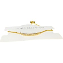 Nkie Jewels Altın Renk Çubuk Asansör Çelik Bileklik - 3588