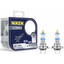 Niken H7 %220 Daha Parlak, 4500K Doğal Beyaz Işık, 12V 55W Trafiğe Çıkış Onaylı Dark Power Standart Far Uyumu, 2'li Paket