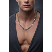 Nkie Jewels Kalın Sık Aralıklı Yassı Zincir Unisex Kolye - 240