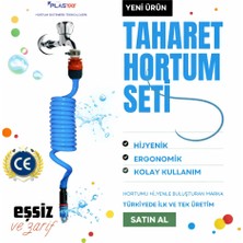 Plasyay Spiral Wc Banyo Veranda Yıkama Bahçe Sulama Hortum Seti Kelepçe Adaptörlü 5 Metre Setler