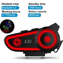 Eco Port A30 Motosiklet Kask Kulaklık Intercom Işıklı Motorsiklet Interkom