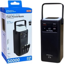 Acl PW-113 50.000 Mah Powerbank 22.5W Hızlı Şarj - 4 Dahili Kablolu Taşınabilir Şarj Aleti