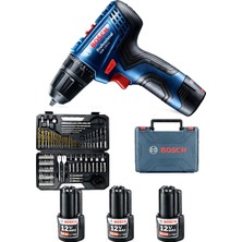 Bosch Gsr 120 Li Darbesiz  3×2 Ah Akülü Vidalama ve Bosch V-Line 103 Parça Uç Seti