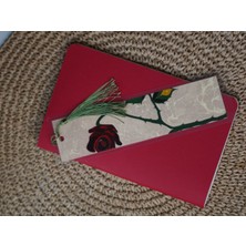 My Ebru Art El Yapımı Ebru Sanatı Gül Ayraç – Battal Desenli Çiçek Motifli Püsküllü Kitap Ayracı | Özel Tasarım Sanatsal Hediye