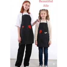 Sevilya Beautiful Aile Sıvı Geçirmez Su Geçirmez Mutfak Önlüğü Yetişkin ve Çocuk Önlüğü Uçak