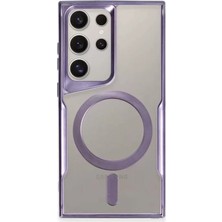 Prativas Galaxy S24 Kılıf Boyi Magsafe Silikon Kapak - Derin Mor