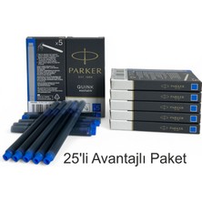 Parker Dolma Kalem Kartuşu Quink Yıkanabilir Mavi (25’li Paket) 1950383