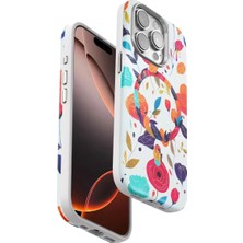 Prativas Onegif Iphone 15 Flower Series Magsafe Kapak - Beyaz