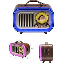 Hutpoint HS124 Işıklı Retro Bluethoot Fm Radyo