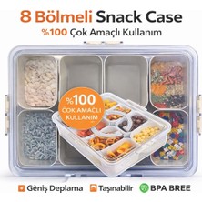 8 Bölmeli Kapaklı Kilit Taşınabilir Saklama Kabı Kahvaltılık Organizer Piknik Seti Gıda Kutusu